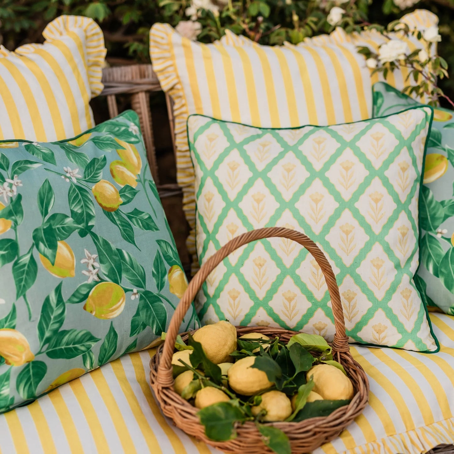 Lemon Linen Cushion Cover 50 x 50