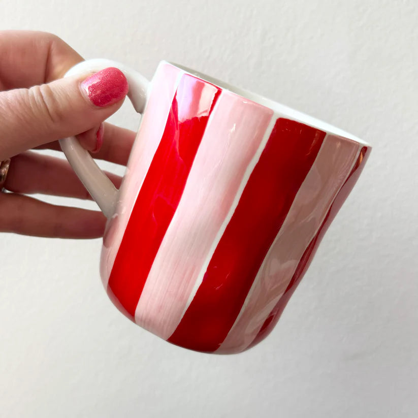 Pink & Red Stripe Mug