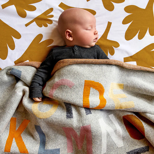 Alphabet Baby Knit Throw