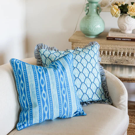 Blue Scallop Cushion Cover