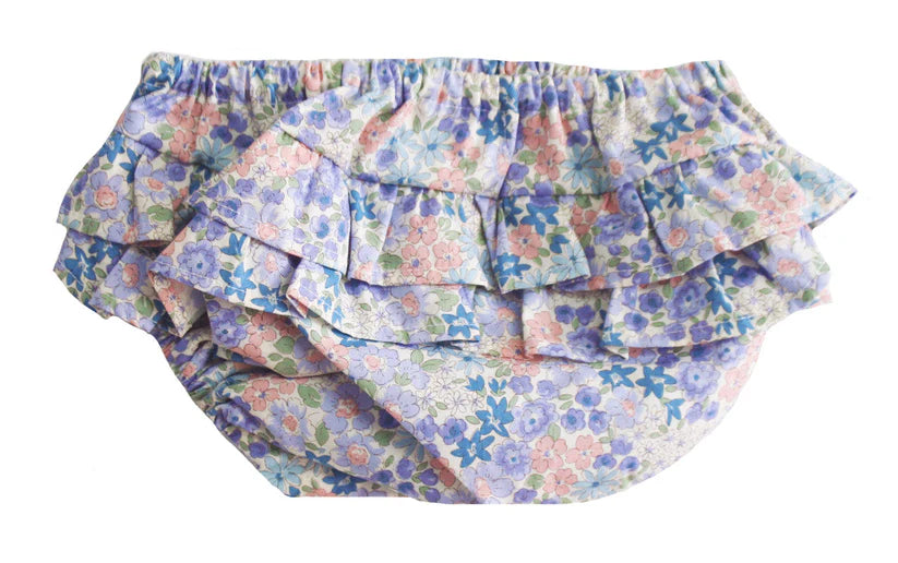 Ruffle Nappy Cover Liberty Blue - Small