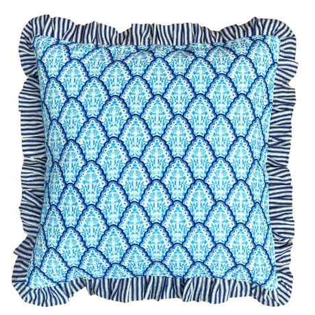 Blue Scallop Cushion Cover