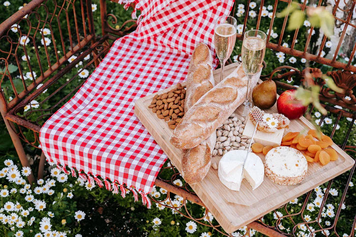 Hand Knotted Red Gingham Tablecloth