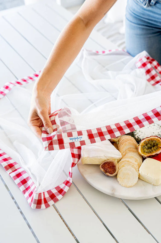 Red Gingham Food Cover