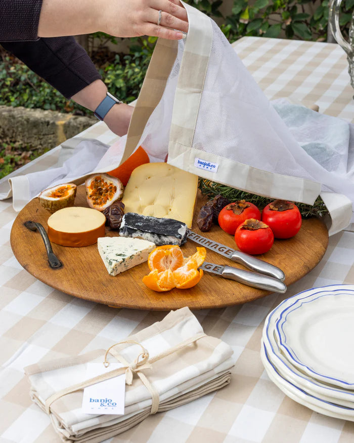 Natural Gingham Food Cover