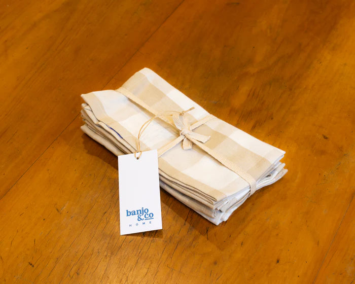 Natural Gingham Napkins