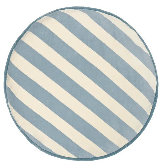 Blue Stripe Ruffle Cushion