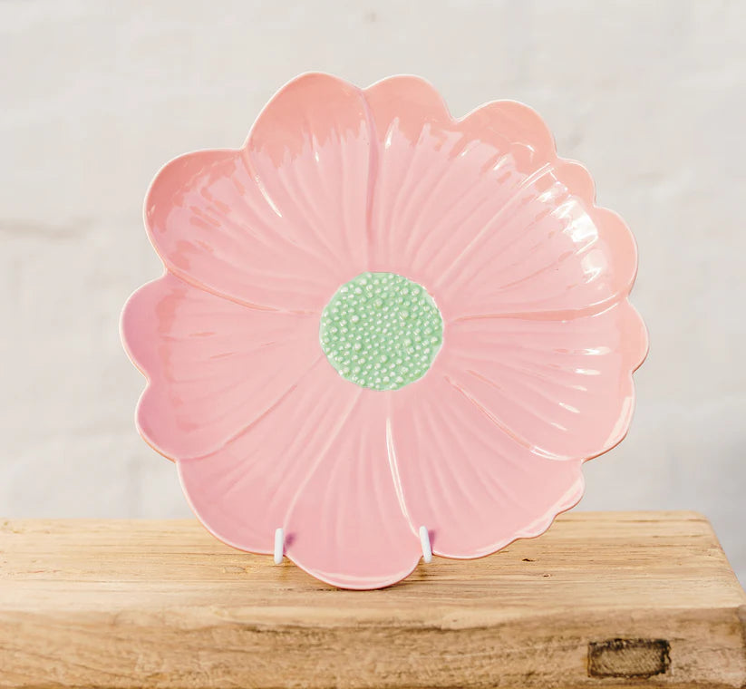 Pink & Green Flower Plate