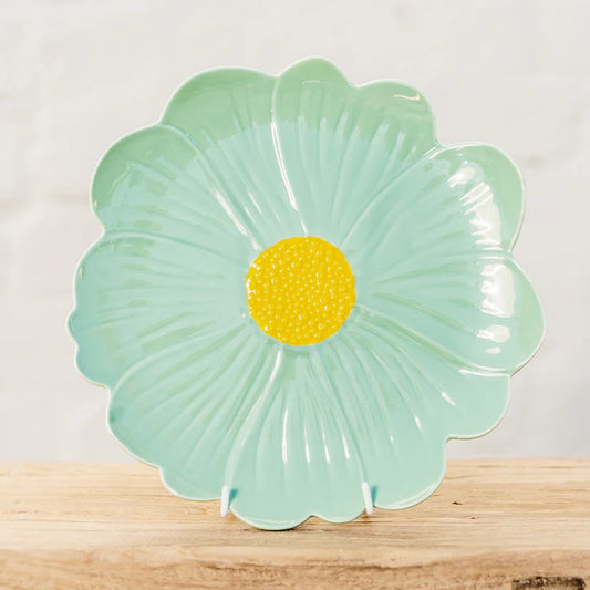 Green & Yellow Flower Plate