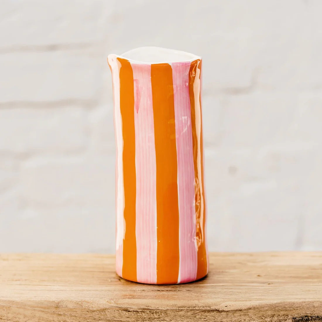 Pink & Orange Stripe Medium Vase