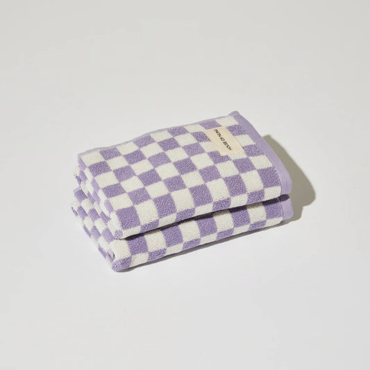 Hand Towel in Lilac Check