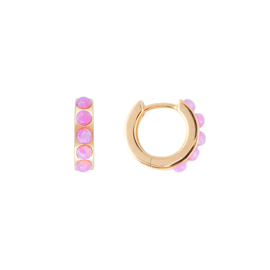 Pink Opal Crystal Huggies