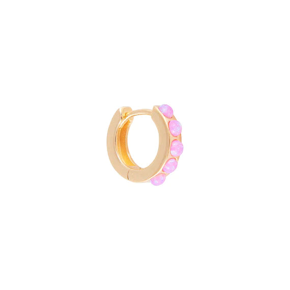 Pink Opal Crystal Huggies