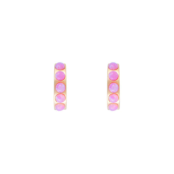 Pink Opal Crystal Huggies