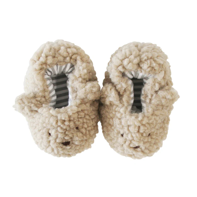 Sherpa Bear Booties Oatmeal 0-6mths