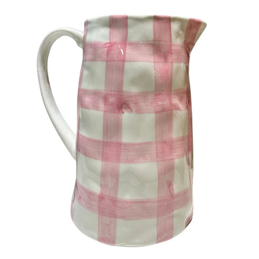 Pink Gingham Medium Jug