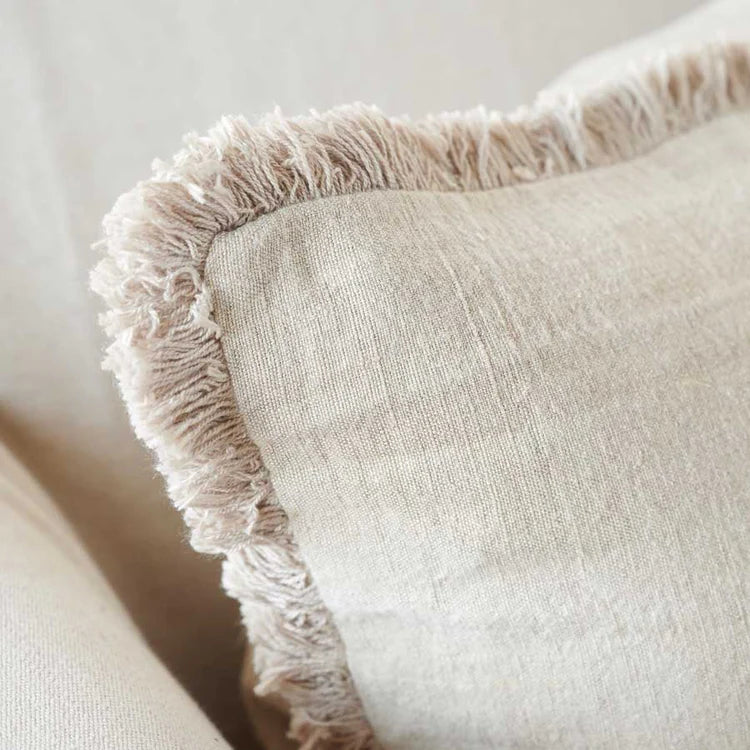 Natural Luca Boho Linen Cushion