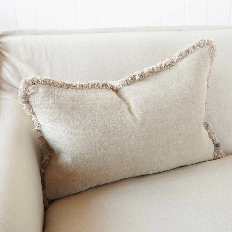 Natural Luca Boho Linen Cushion