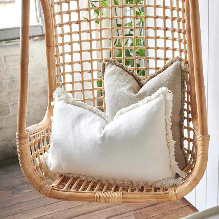 Natural Luca Boho Linen Cushion