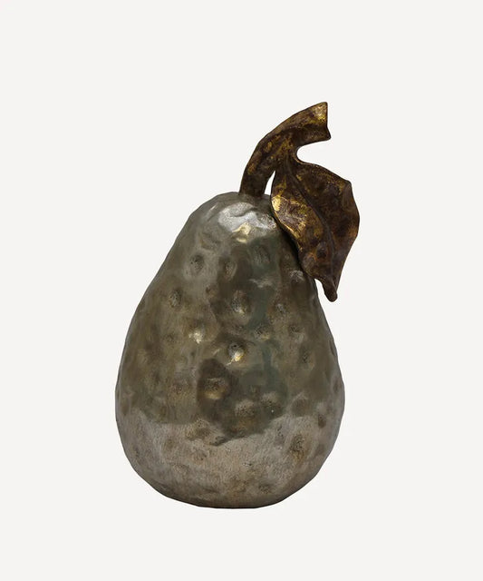 Silver Pear Ornament Medium