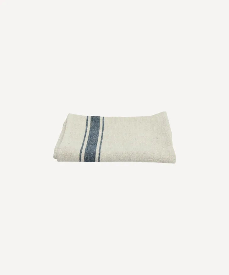 Classic Stripe Tea Towel Natural & Navy