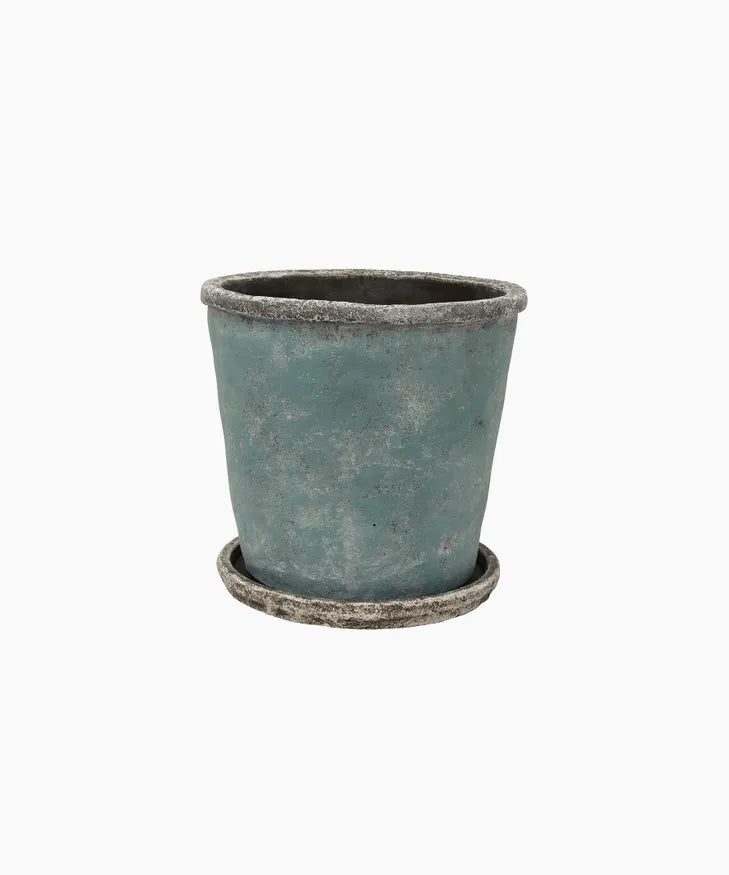 Sea Blue Plant Pot & Saucer