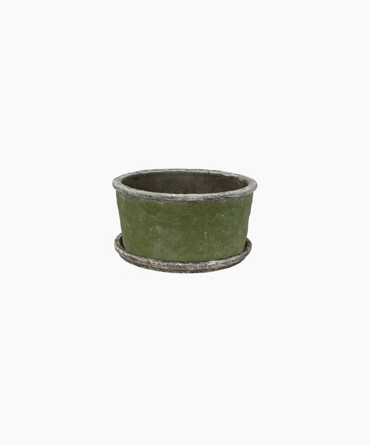 Evergreen Wide Plant Pot & Saucer