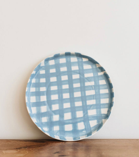 Cornflower Blue Gingham Platter