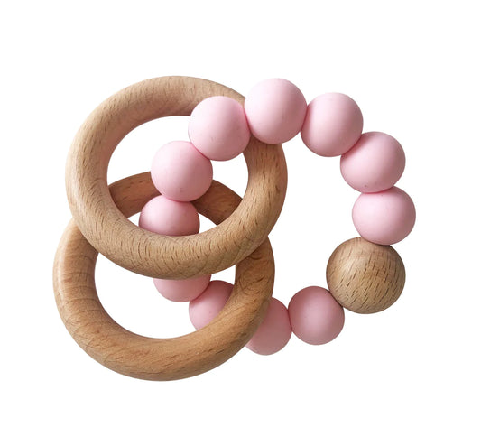 Beechwood Teether Ring - Rosewater