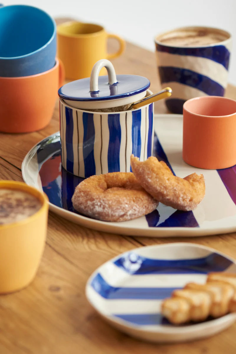 Cabana Stripe Platter Blue