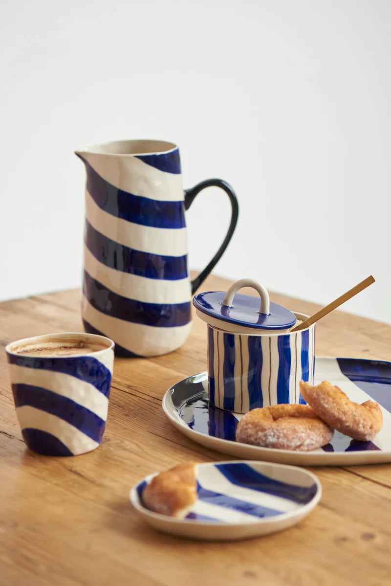 Cabana Stripe Jug Blue