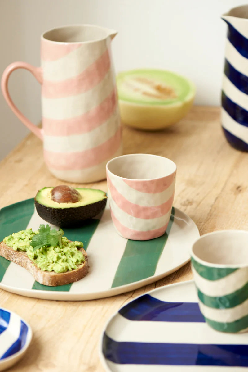 Cabana Stripe Platter Green