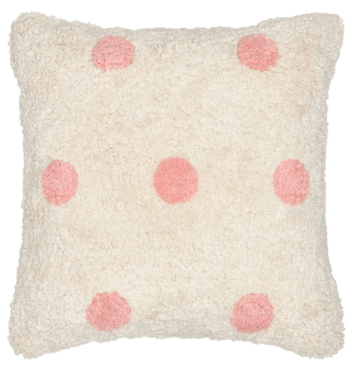 Pink Spot Shag Cushion