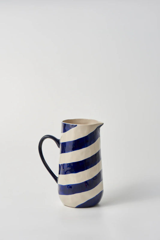 Cabana Stripe Jug Blue