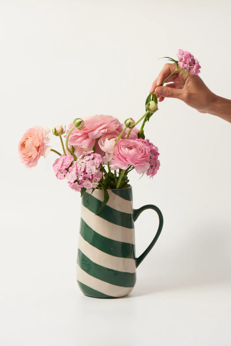 Cabana Stripe Jug Green