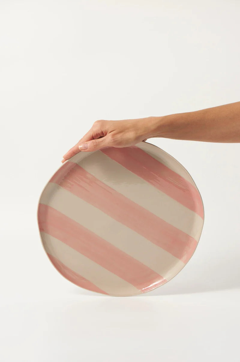 Cabana Stripe Platter Pink