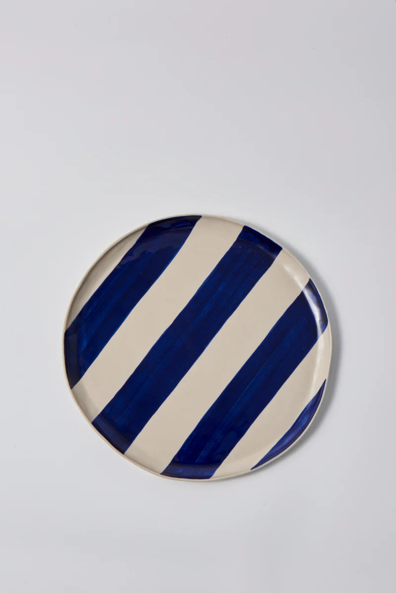 Cabana Stripe Platter Blue