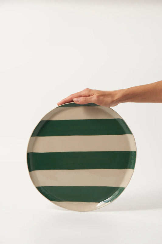 Cabana Stripe Platter Green