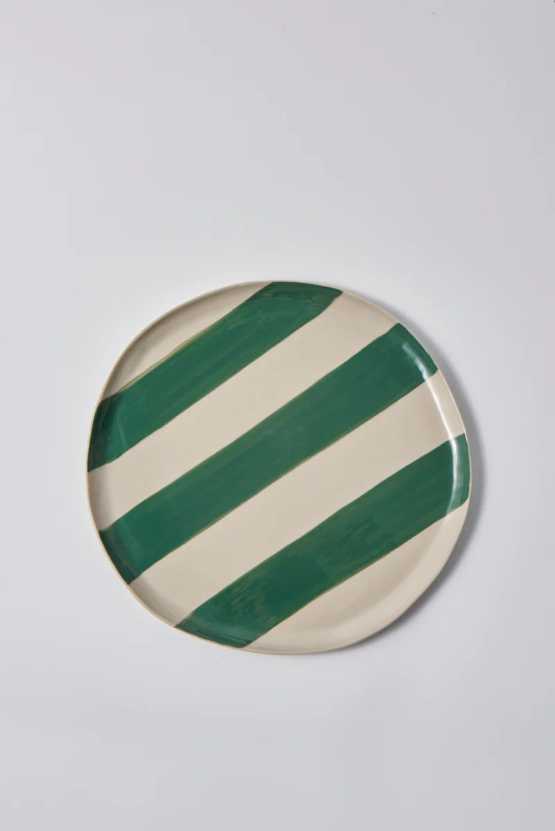 Cabana Stripe Platter Green