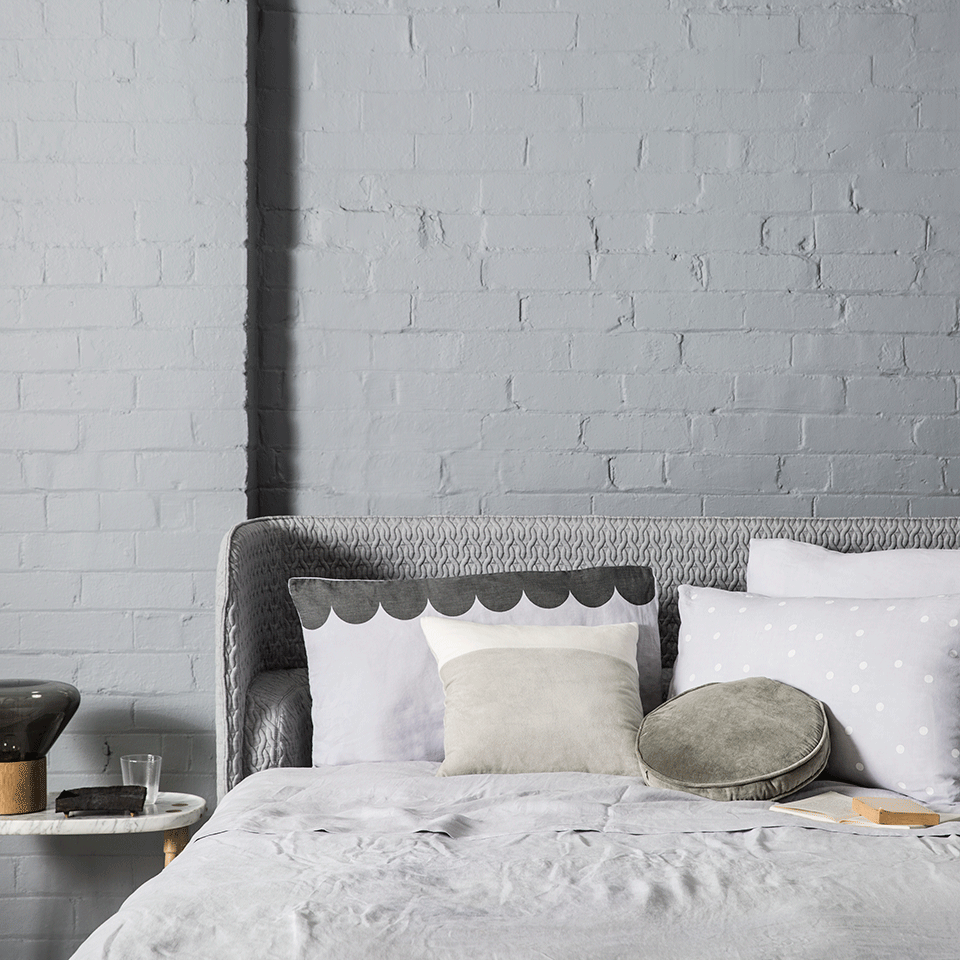 Grey Spot Linen Pillowcase