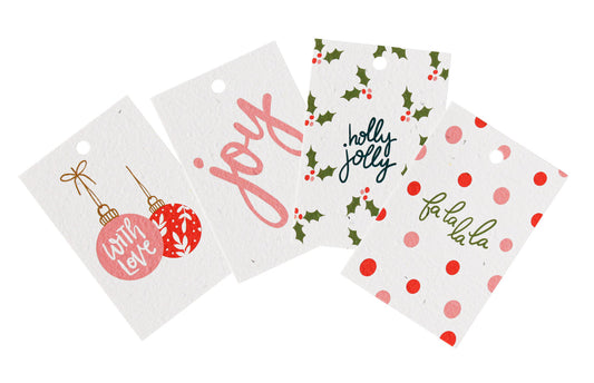 Holly Jolly Plantable Gift Tags 4 pack